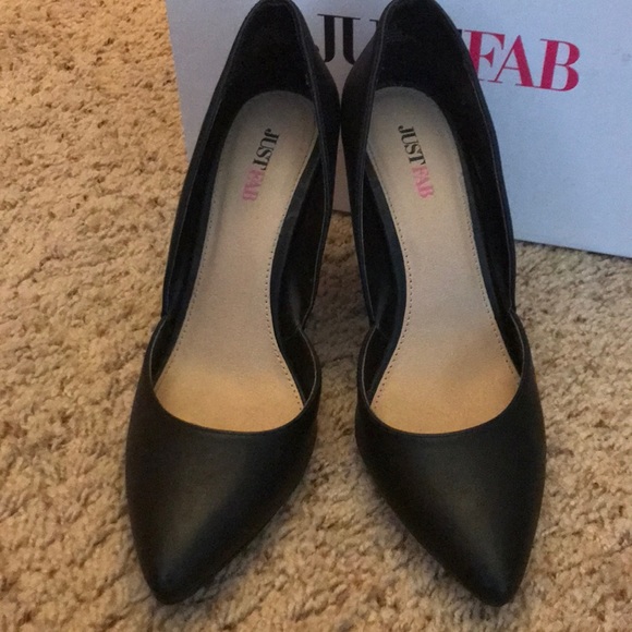 JustFab Shoes - JustFab Madison faux black leather heels.